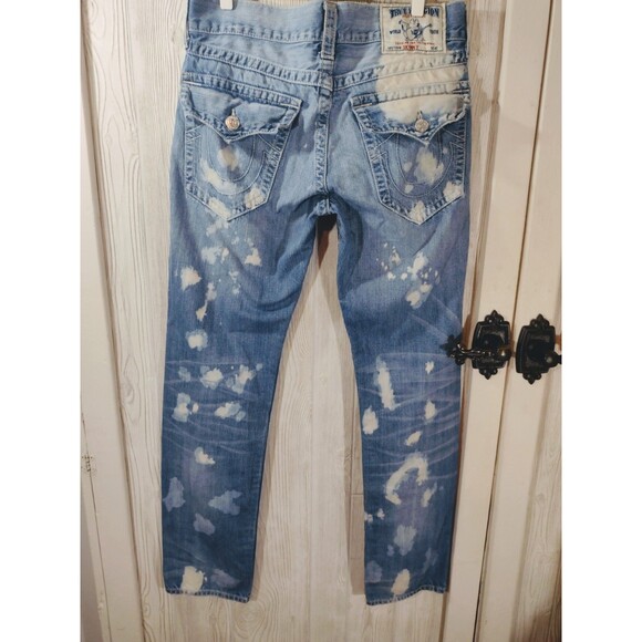 True Religion Jeans Bleach Acid Wash Skinny USA Mens 33 - Picture 11 of 16